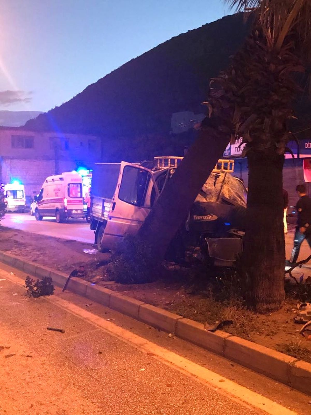 Pikap Refüjdeki Ağaca Çarptı: 3 Yaralı