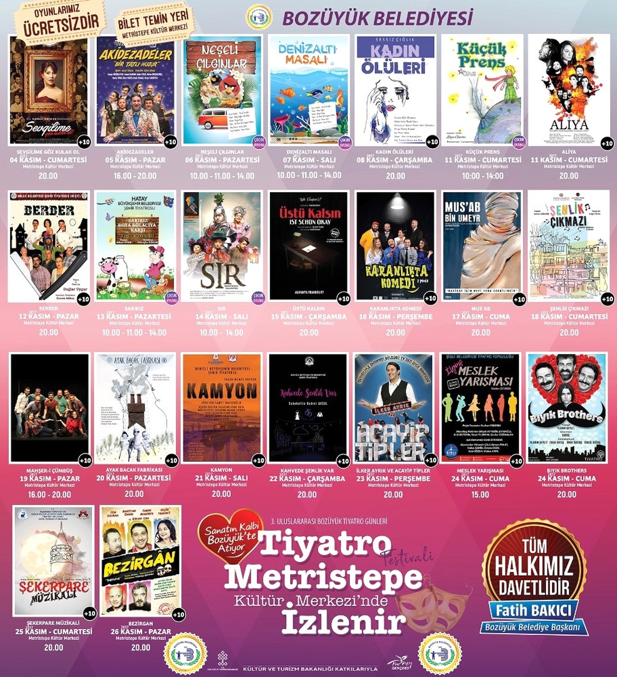 Bozüyük\'te 3. Tiyatro Festivali Heyecanı Başlıyor