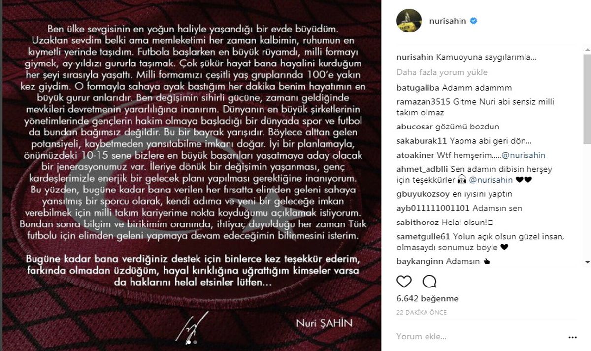 Nuri Şahin, A Mili Takım\'a Veda Etti