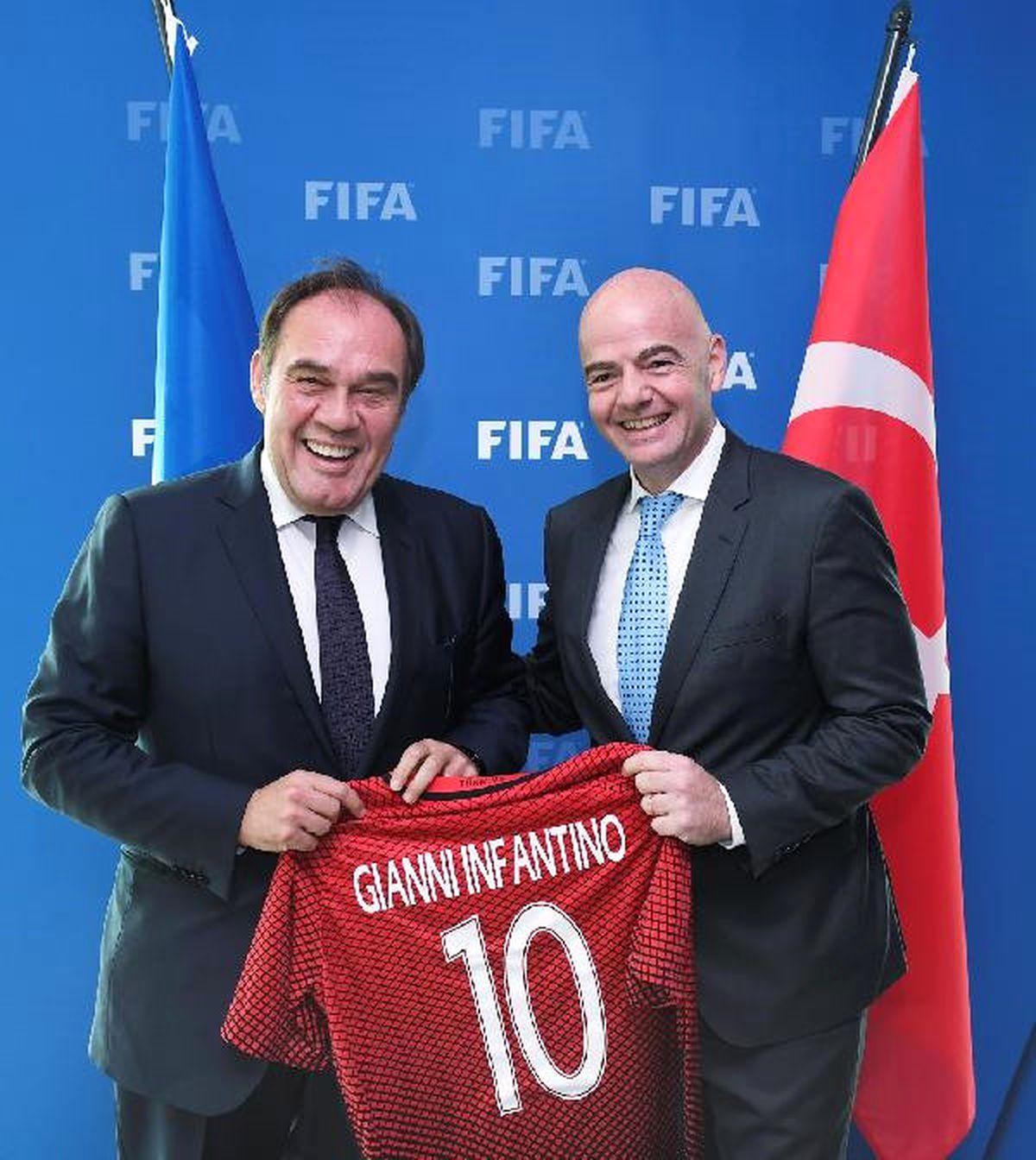 Tff Başkanı Demirören, FIFA Başkanı Infantino\'yu Ziyaret Etti