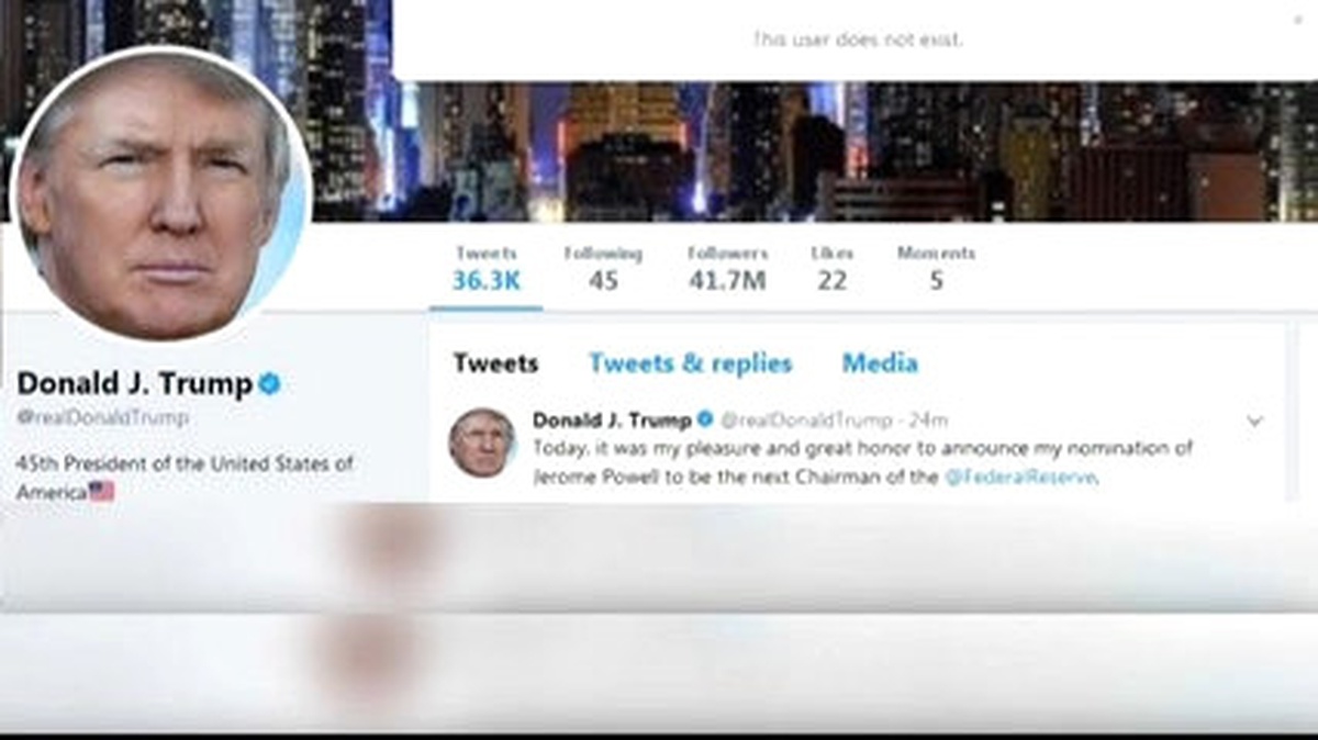 Trump\'ın Twitter Hesabı 11 Dakikalığına Kapatıldı