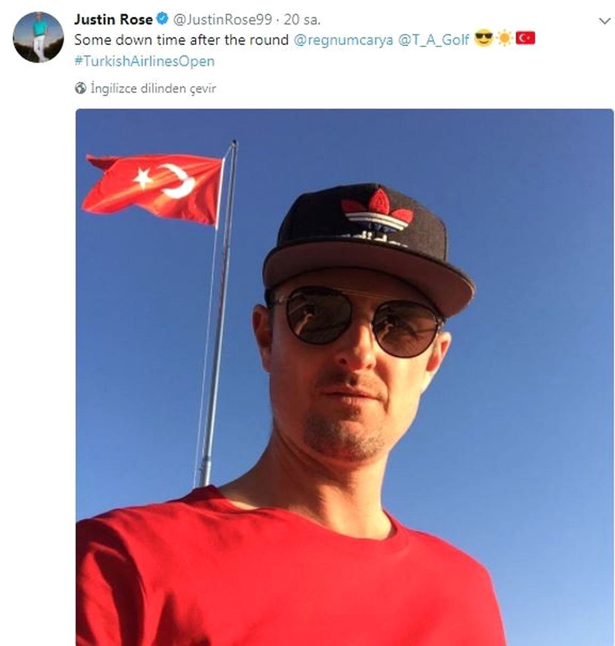Justin Rose\'dan Türk Bayraklı Paylaşım
