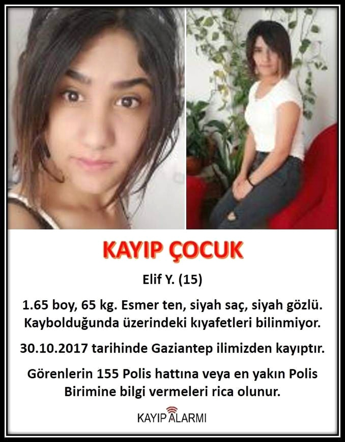 Gaziantep\'te 5 Gündür Kayıp Olan Kızdan Haber Alınamıyor
