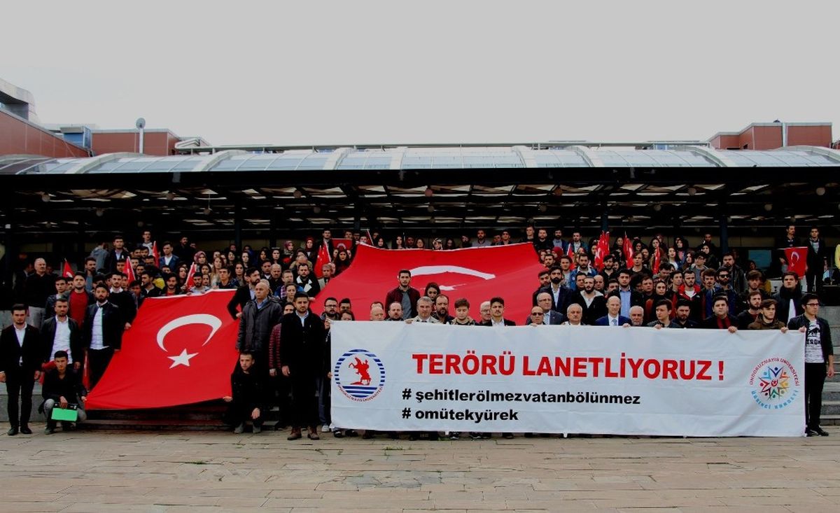 Ondokuz Mayıs Üniversitesi\'nde Teröre Lanet Eylemi Yapıldı