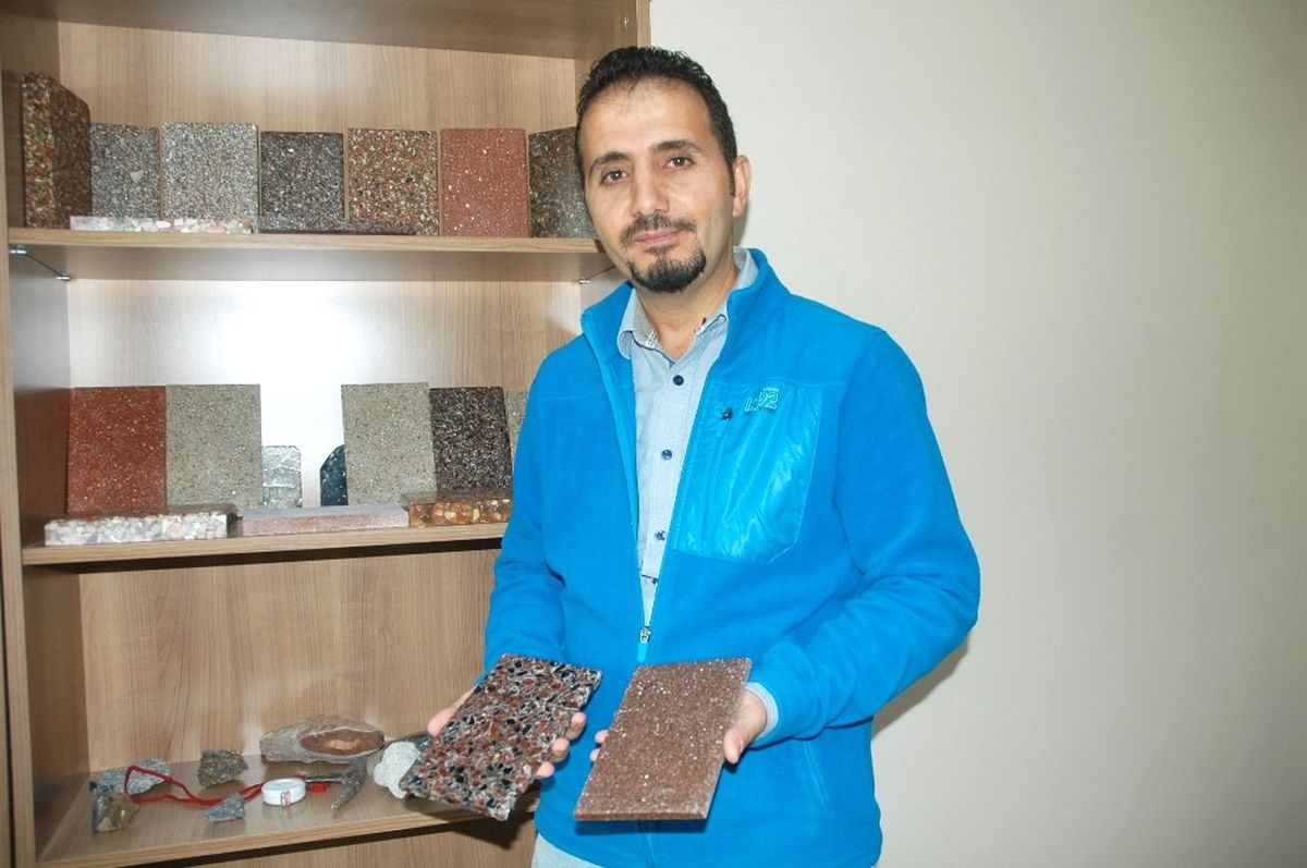 Atık Malzemeden Mermer Üretti