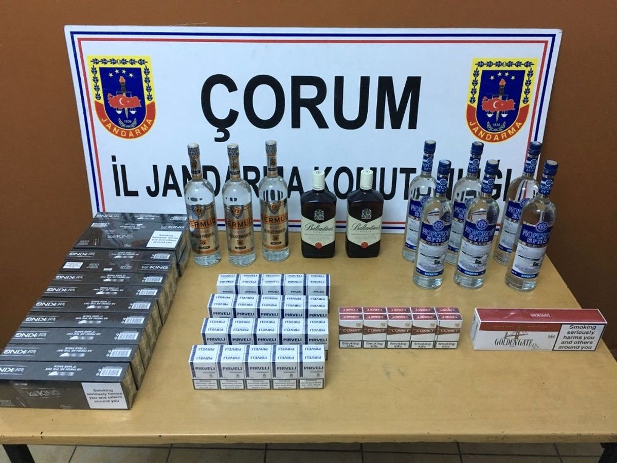 Çorum\'da Kaçak Alkol ve Sigara Operasyonu