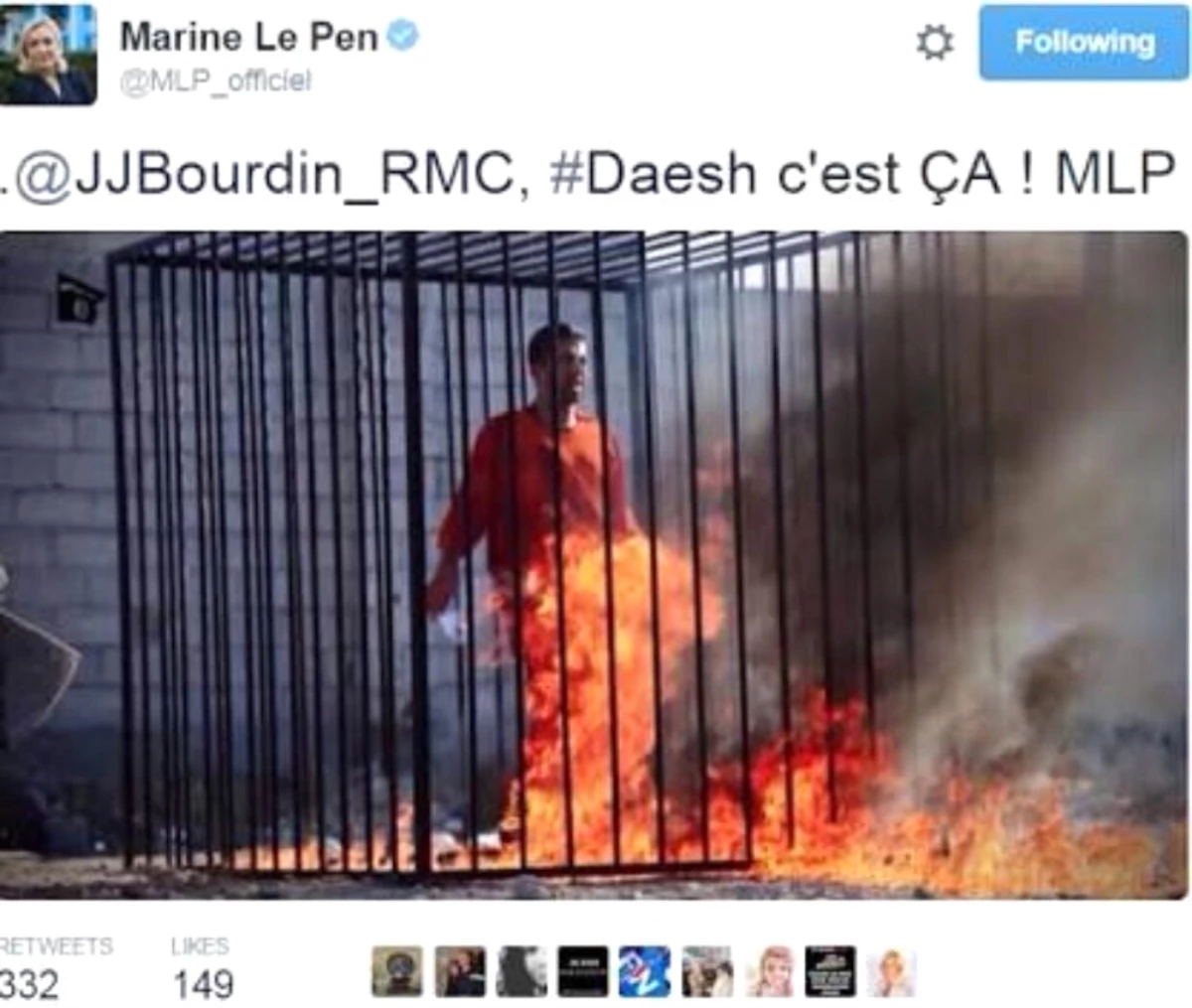 Deaş\'ın Propaganda Görüntüsünü Paylaşan Le Pen\'in Dokunulmazlığı Kaldırıldı