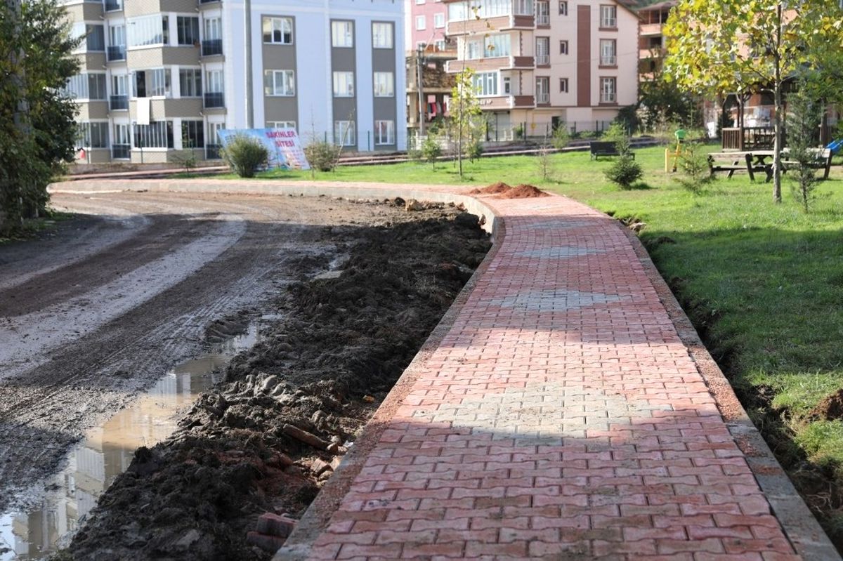 Fatsa\'da Kaldırım Çalışmaları