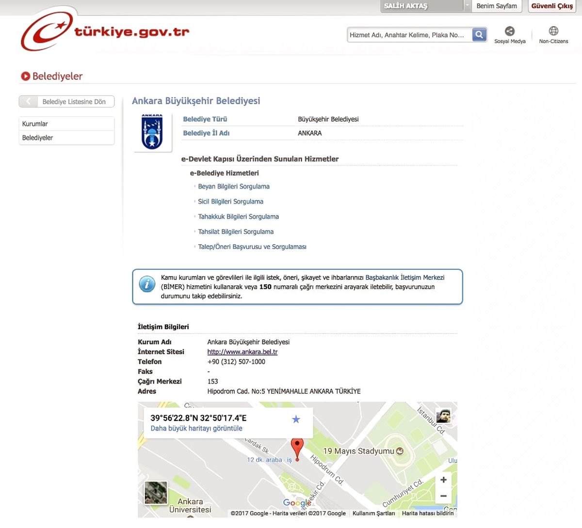 Büyükşehir İşlemlerinde "E-devlet" Kolaylığı