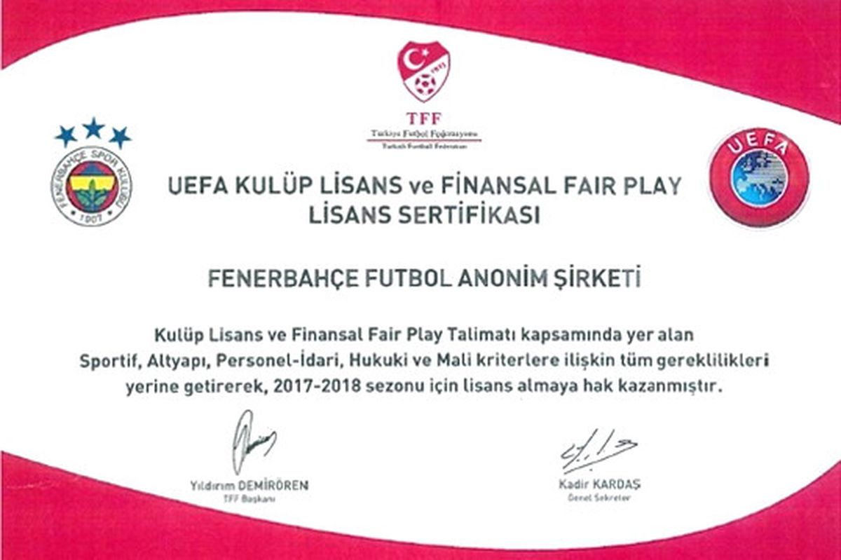 Fenerbahçe UEFA Lisansını Aldı