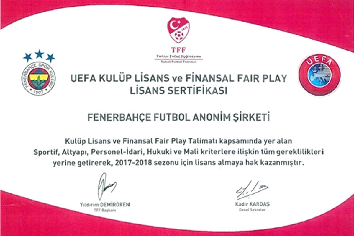 Fenerbahçe UEFA Lisansını Aldı