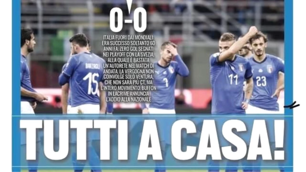 Dünya Kupası\'na Katılamayan İtalya\'da Basın Öfkeli