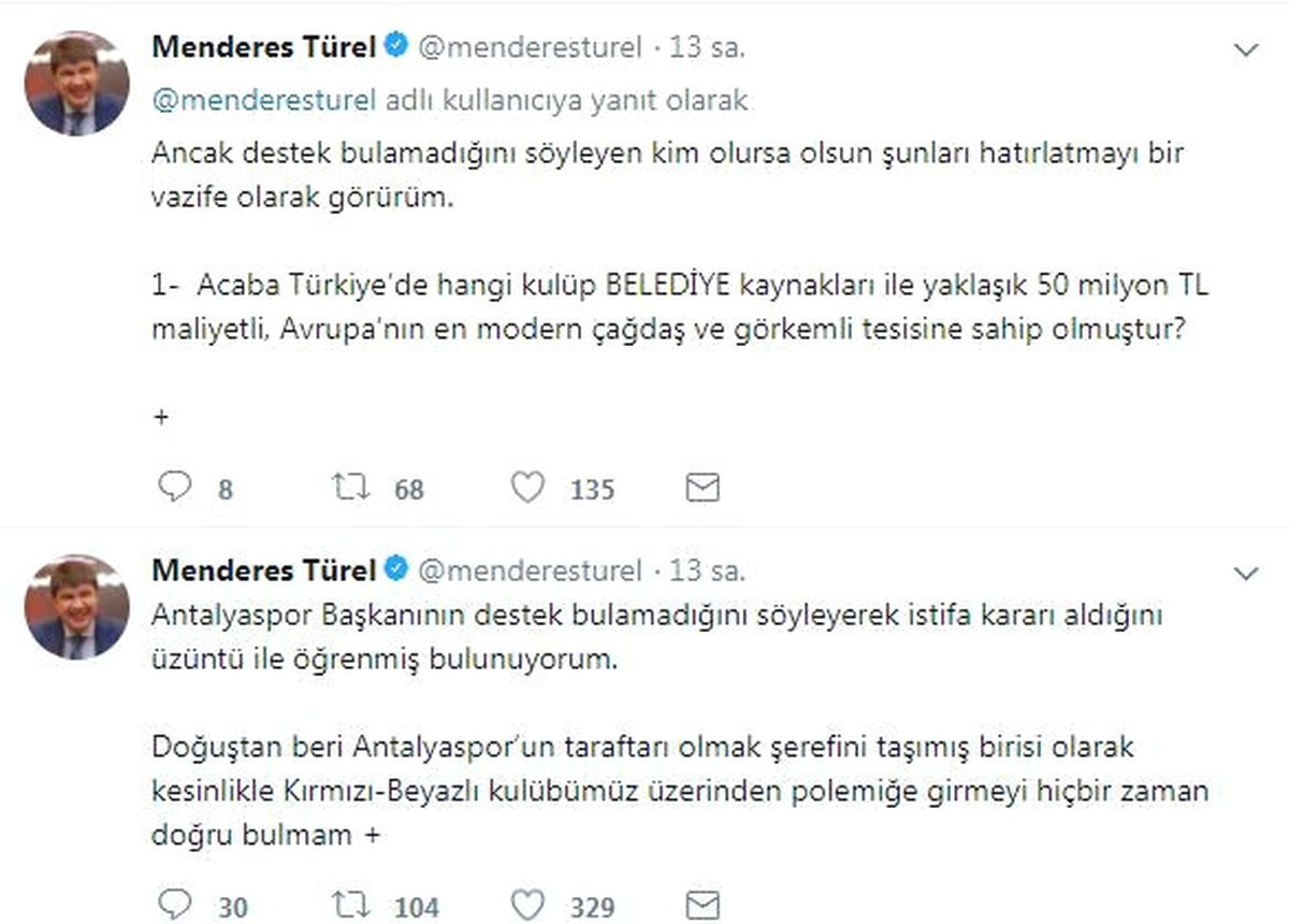Başkan Türel\'den Ali Şafak Öztürk\'e Sosyal Medyadan Cevap