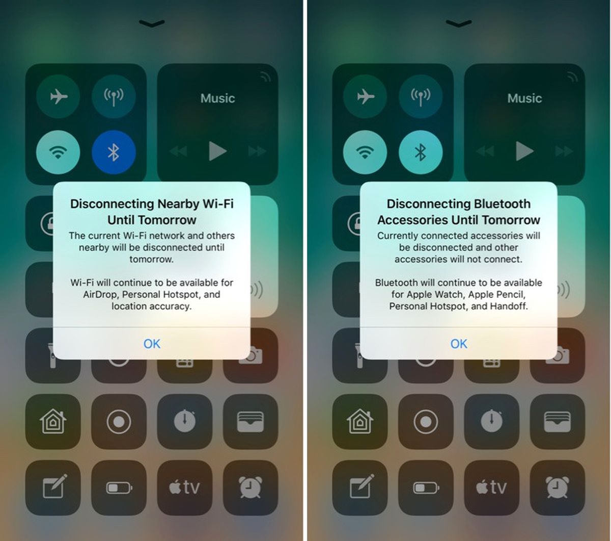 İos 11.2 Beta Wifi ve Bluetooth Kontrollerini Bildirimlerle Açıklıyor