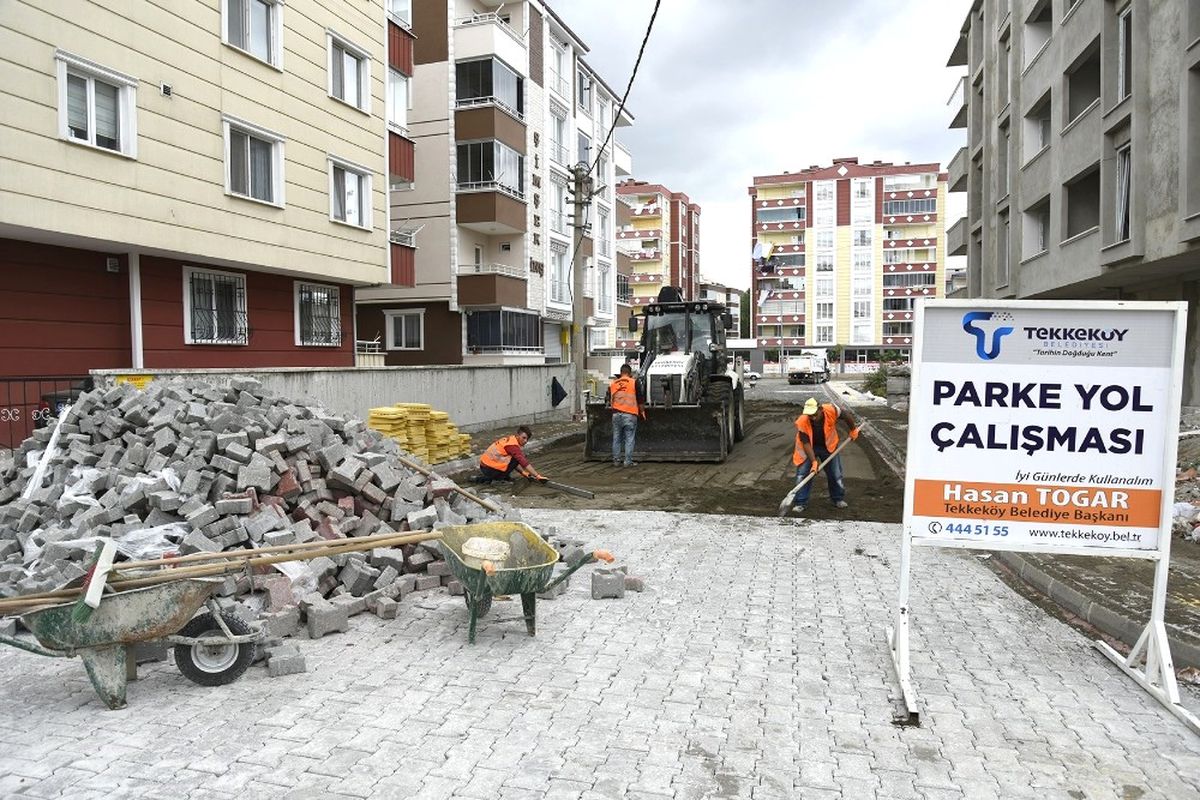 Tekkeköy Parke Taş ile Kaplanıyor