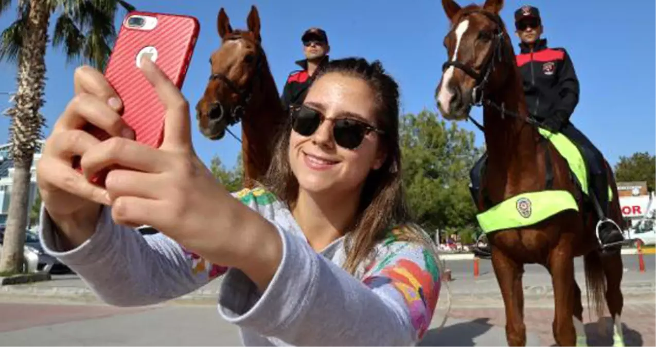 Antalya\'da Atlı Polislere Büyük İlgi: Vatandaşlar ve Turistler Selfie Yarışına Giriyor