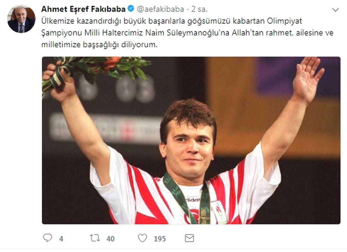 Bakan Fakıbaba\'\'dan Naim Süleymanoğlu Açıklaması