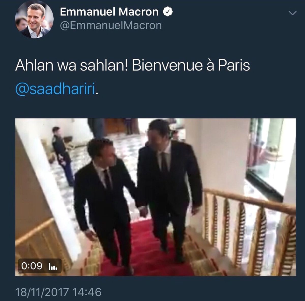 Lübnan Eski Başbakanı Hariri, Elysee Sarayı\'nda