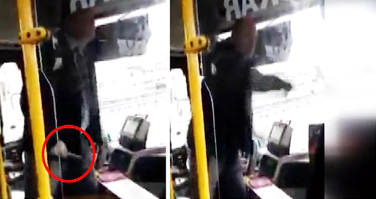 Otobüs Şoförü, Durakta Bekleyen Yolculara Bıçak Çekip Saldırdı!