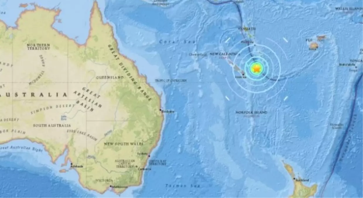 Yeni Kaledonya\'da 7.0 Büyüklüğünde Deprem