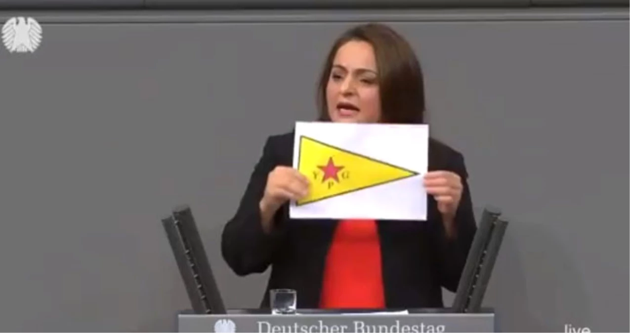 Türkiye Kökenli Alman Milletvekili Sevim Dağdelen, Meclis\'te Terör Örgütünün Bayrağını Açtı