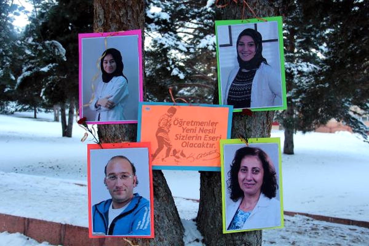 Okul Yolundaki Ağaçları Öğretmenlerinin Fotoğraflarıyla Süslediler