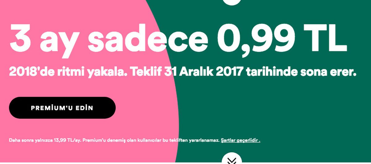 Spotify Premium Üç Aylık Paket Sadece 1 Tl, Müzikseverlere Yeni Yıl Sürprizi!