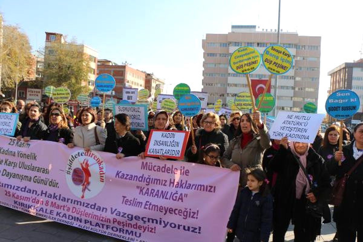 Kırıkkale\'de Kadına Şiddete Kınama