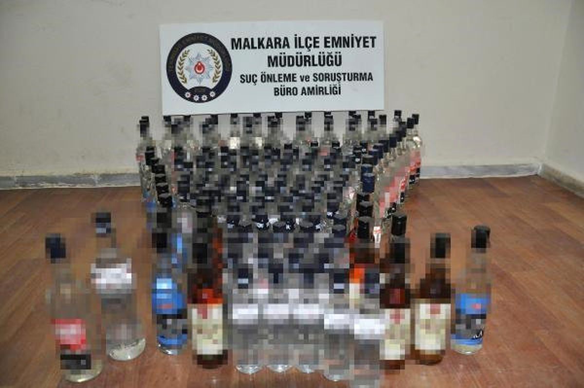 Malkara\'da 200 Şişe Kaçak İçki Ele Geçirildi