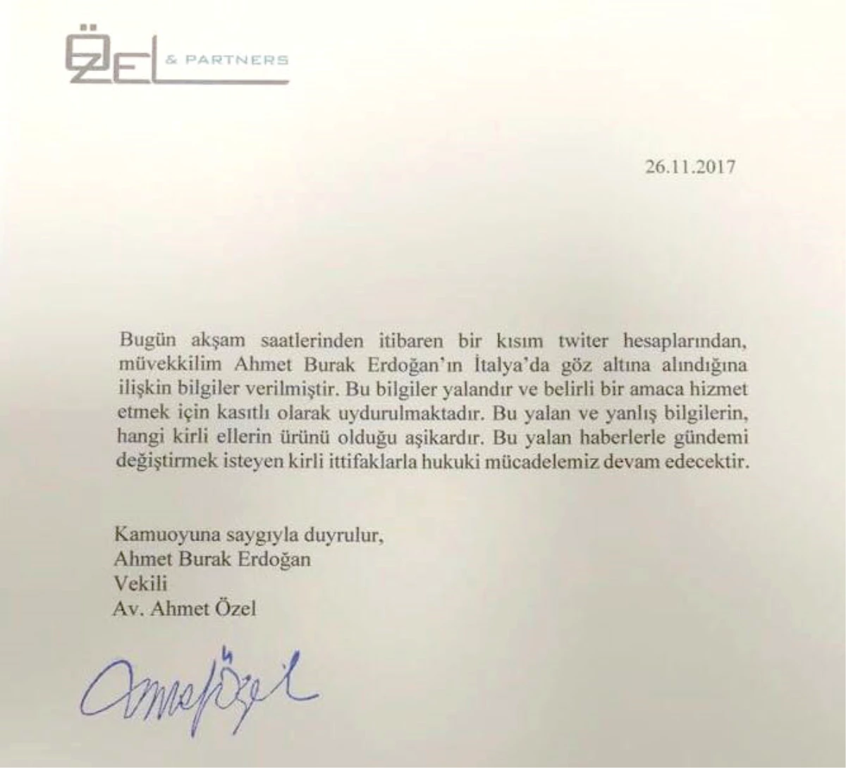 Cumhurbaşkanı Erdoğan\'ın Oğlu Burak Erdoğan\'ın Avukatı, Gözaltı İddialarını Yalanladı