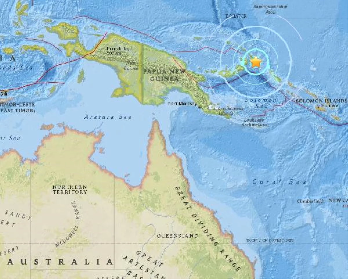 Papua Yeni Gine Yakınlarında 6.0 Büyüklüğünde Deprem