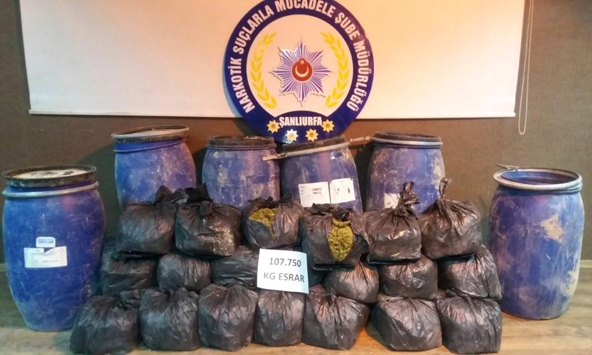 Şanlıurfa\'da Toprağa Gömülü 108 Kilo Esrar Ele Geçirildi