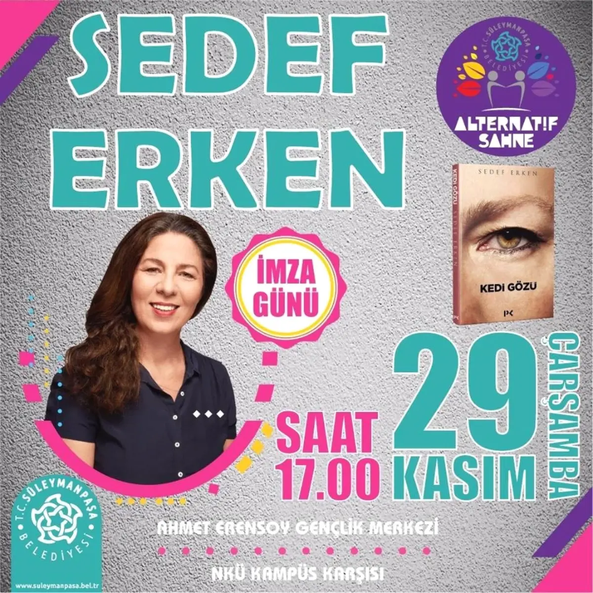 Yazar Sedef Erken Okurları ile Alternatif Sahne\'de Buluşuyor