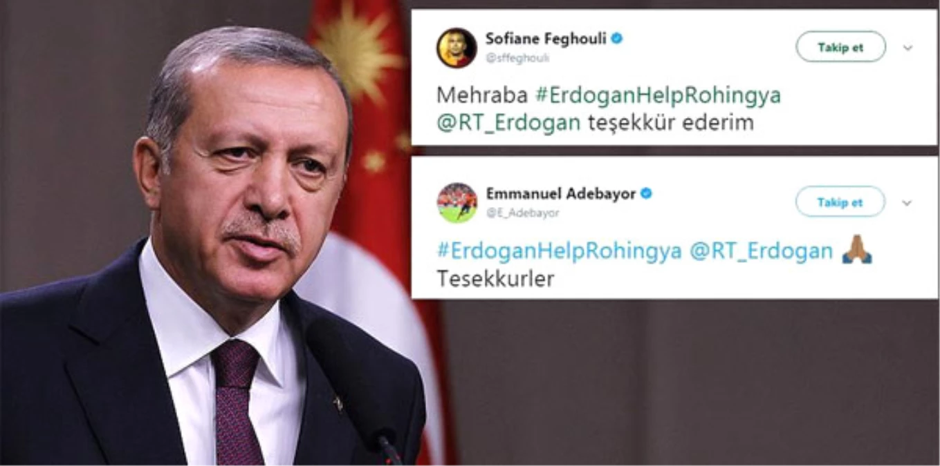 Feghouli ve Adebayor\'dan Cumhurbaşkanı Erdoğan\'a Arakan Teşekkürü