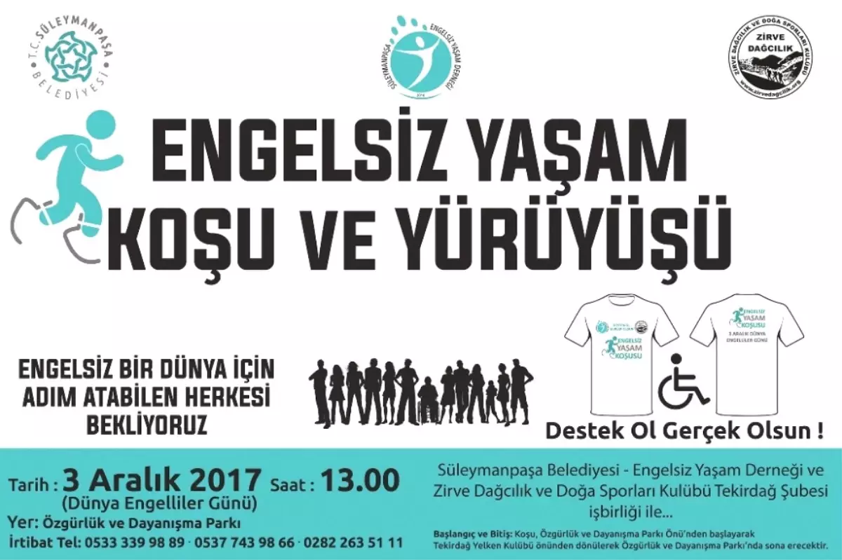 Dünya Engelliler Gününde Engelsiz Yaşam Koşu ve Yürüyüşü Düzenlenecek