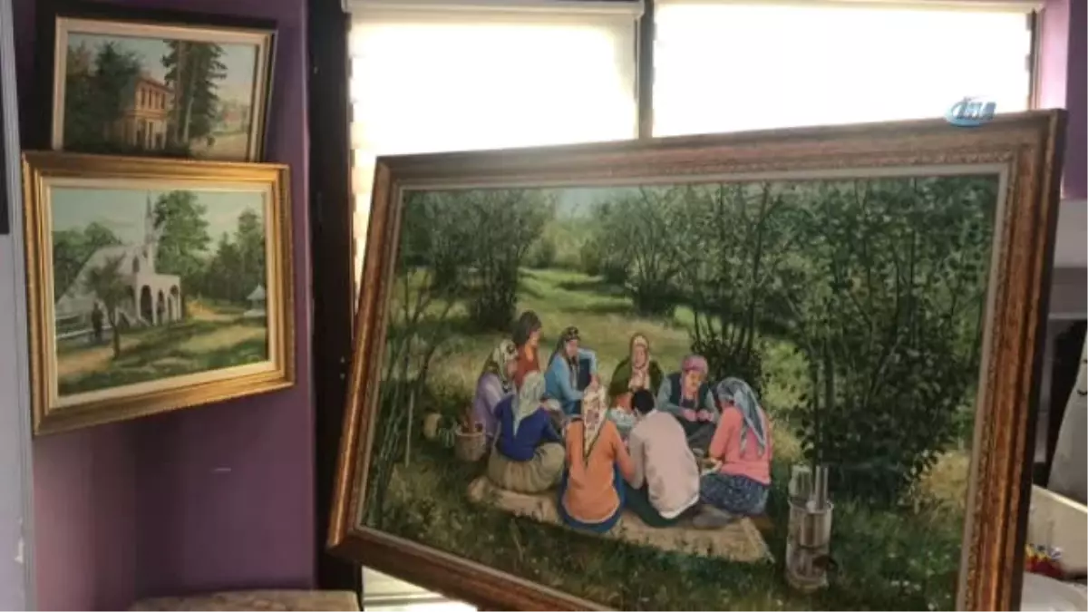 71 Yaşındaki Ressam Fırçasıyla Alaplı\'yı Tanıtıyor