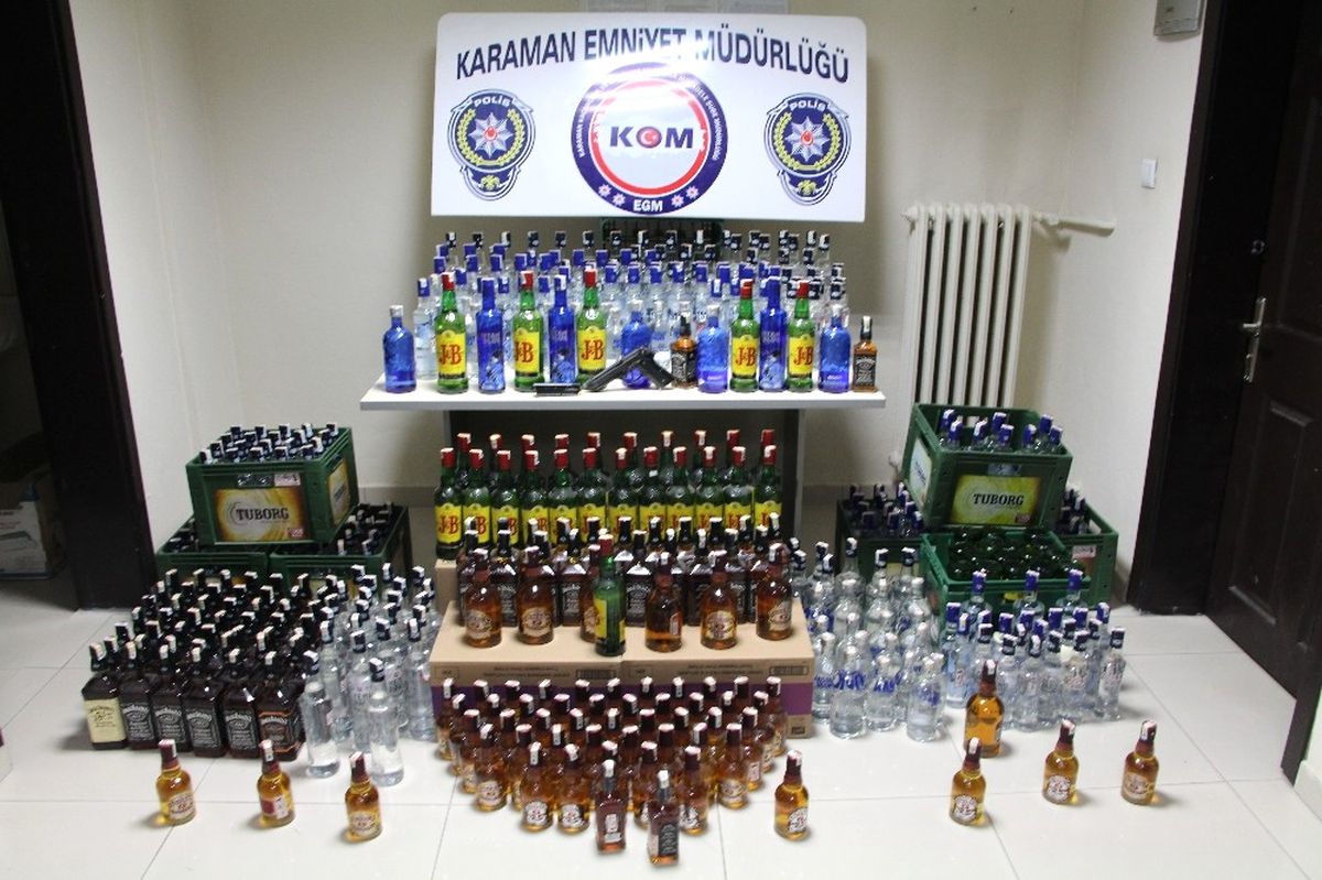 Karaman\'da Çok Sayıda Kaçak İçki Ele Geçirildi
