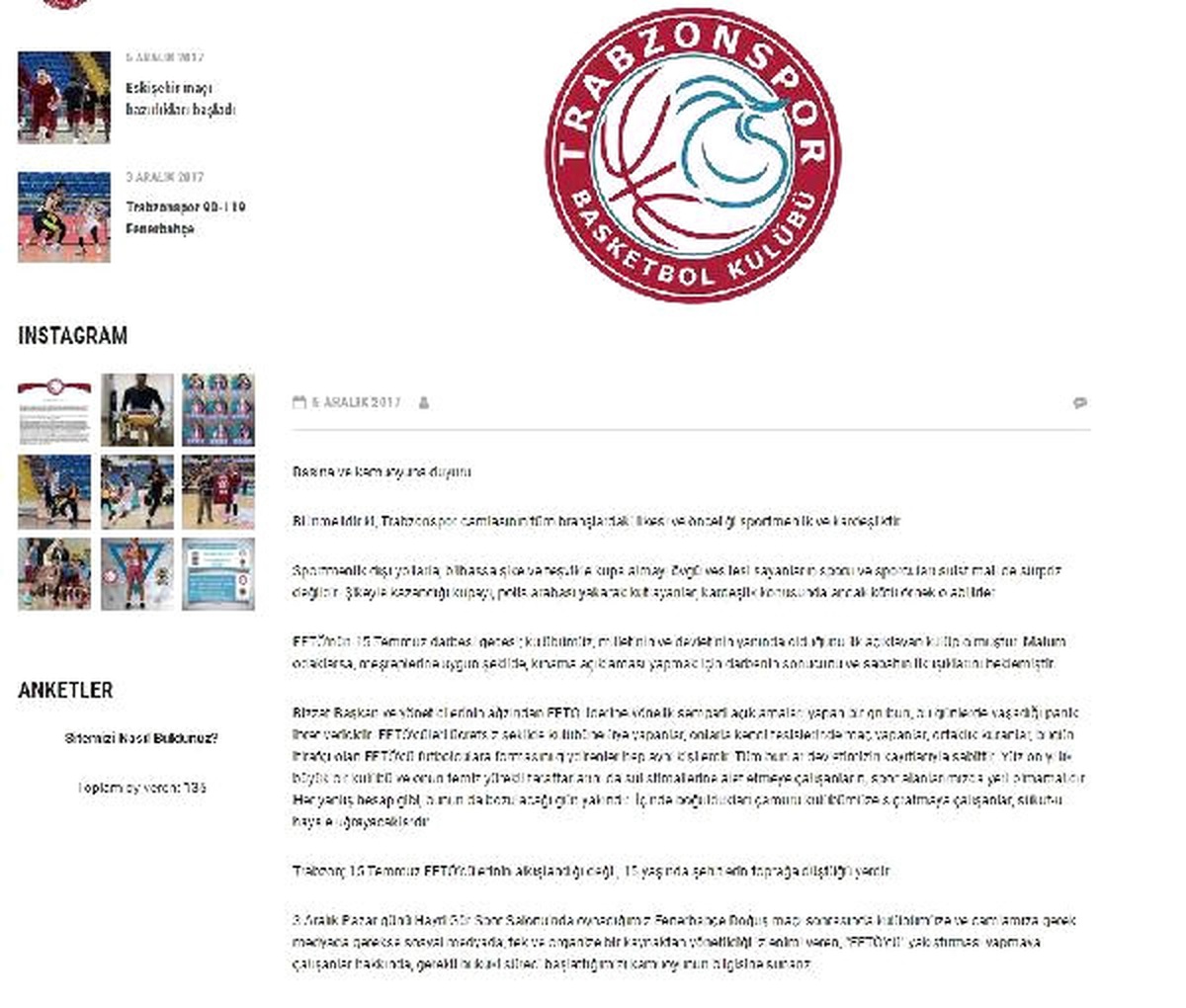 Trabzonspor Basketbol Kulübü\'nden \'Suç Duyurusu\' Açıklaması