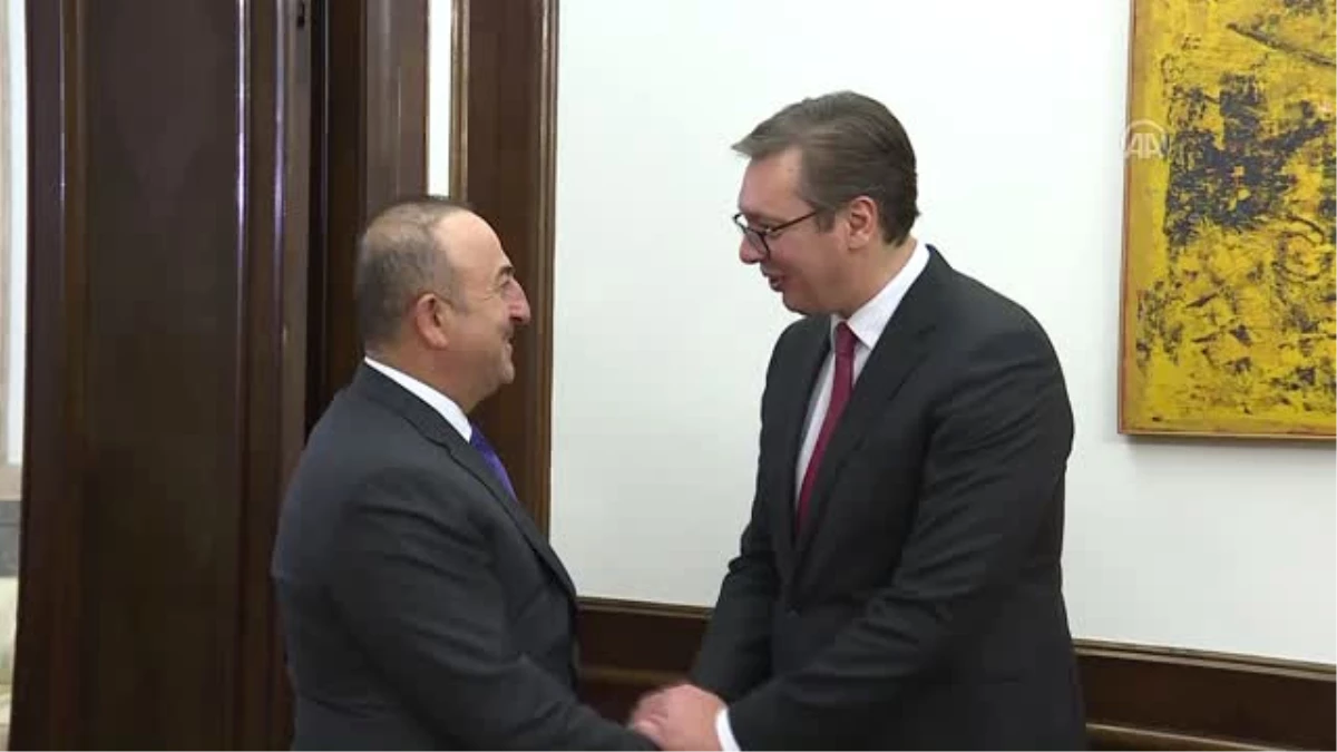 Sırbistan Cumhurbaşkanı Vuçiç, Dışişleri Bakanı Çavuşoğlu\'nun Kabul Etti