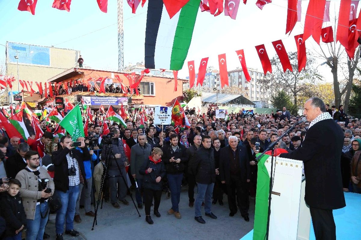 Bağcılar Belediyesi Filistin\'e Destek Mitingi Düzenledi
