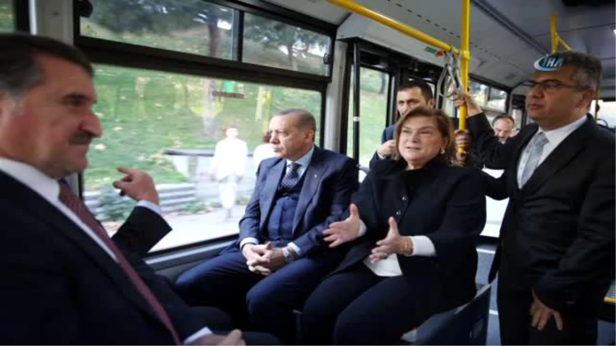 Cumhurbaşkanı Erdoğan Elektrikli Otobüsle Mabeyn Köşküne Gitti
