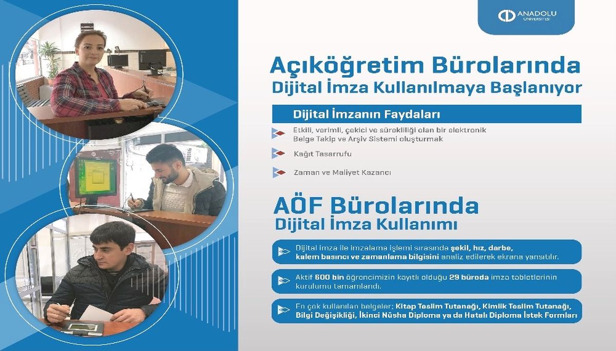 Açıköğretim Sisteminde Dijital İmza Dönemi Başladı