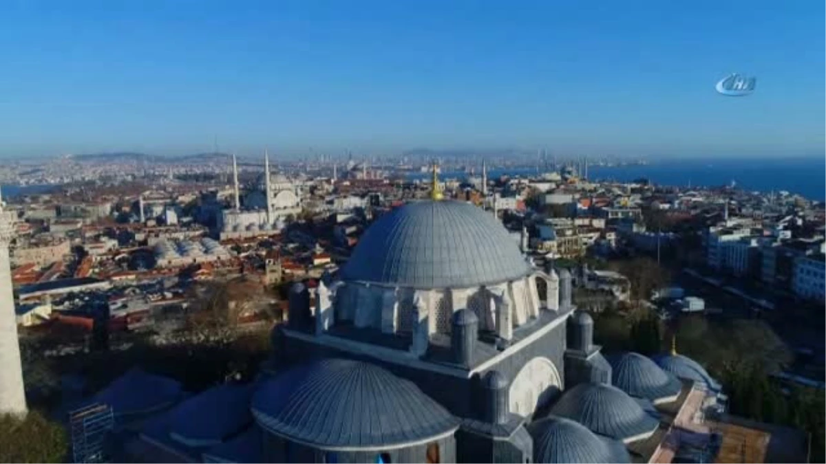 Restorasyonu Süren Beyazıt Camii\'nin Son Durumu Havadan Görüntülendi