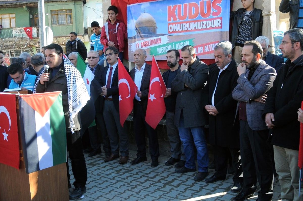 Çelikhan İlçesinde Kudüs Tepkisi