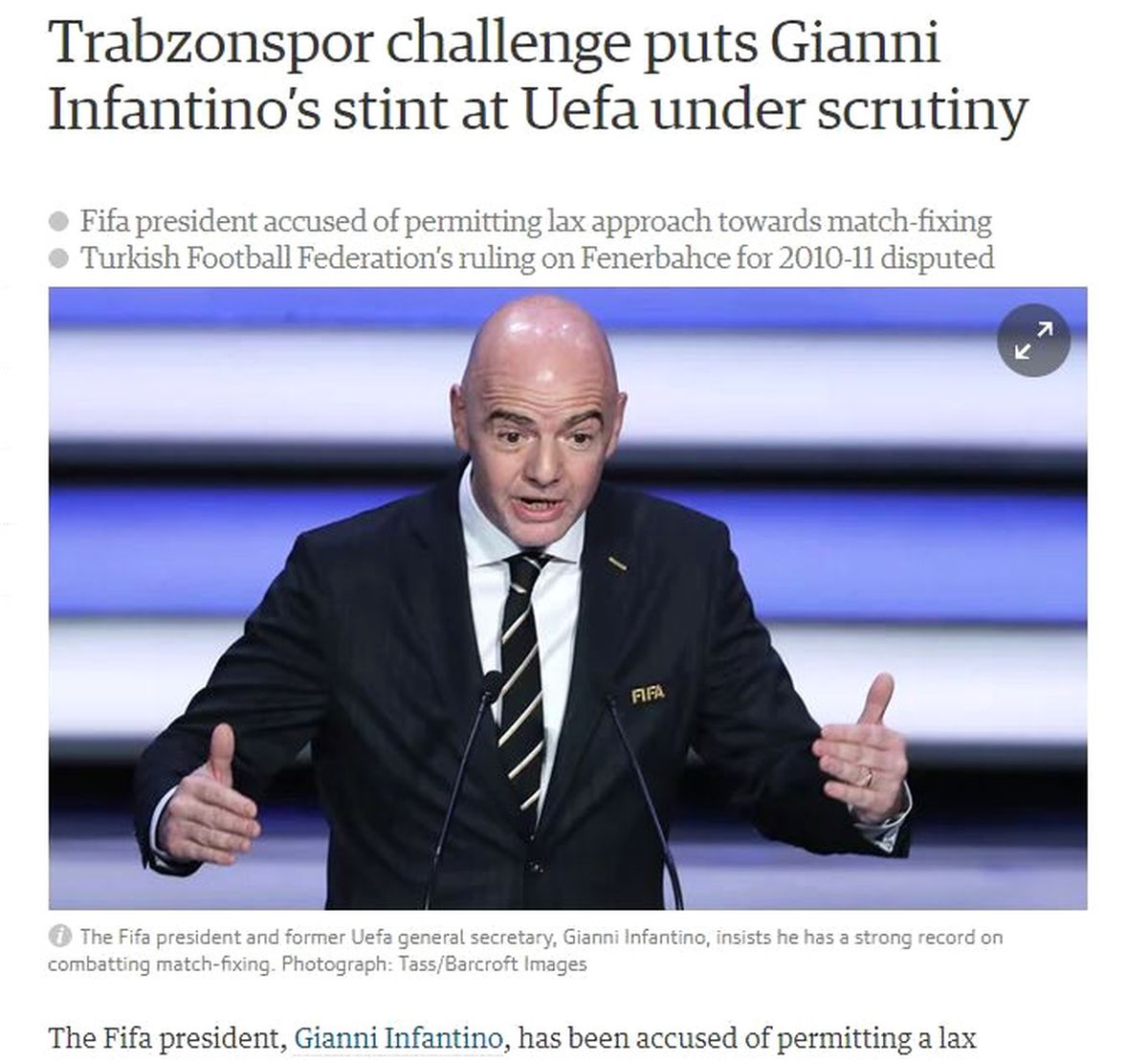 FIFA Başkanı\'na 3 Temmuz Süreciyle İlgili Suçlama