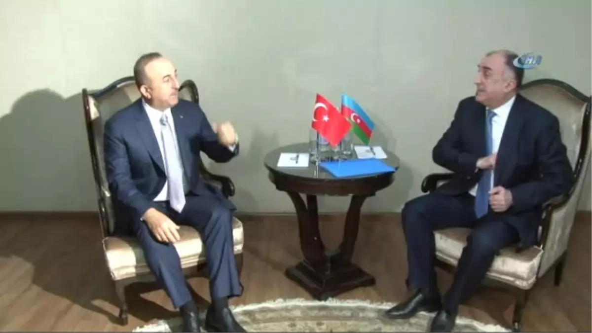 Dışişleri Bakanı Çavuşoğlu, Bakü\'de- Çavuşoğlu, Memmedyarov ve Zarif ile Görüştü