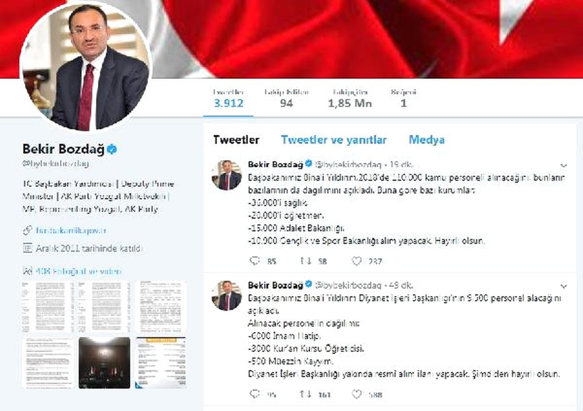 Bozdağ\'dan Kamuya Personel Alımıyla İlgili Açıklama