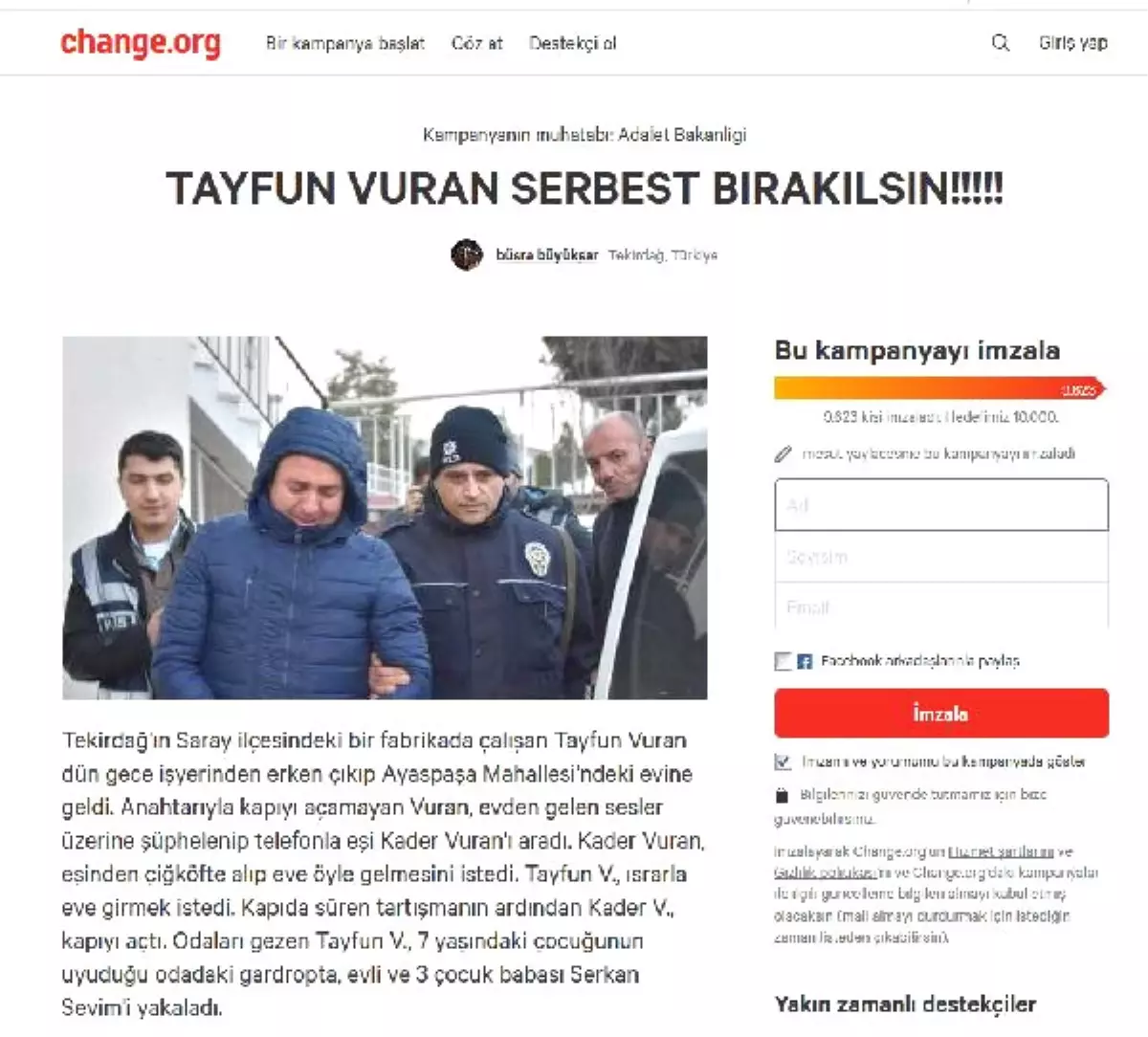 Evinde Yakaladığı Adamı Öldüren Sanığın Serbest Bırakılması İçin İmza Kampanyası