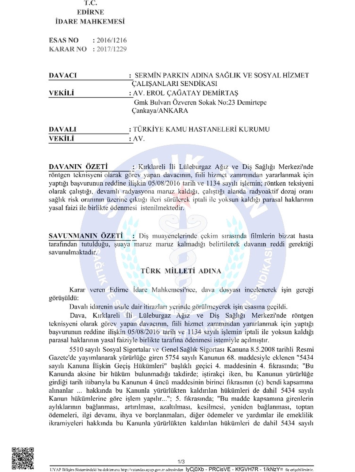Radyoloji Teknisyenlerinin Fiili Hizmet Zammı Mağduriyeti Giderildi