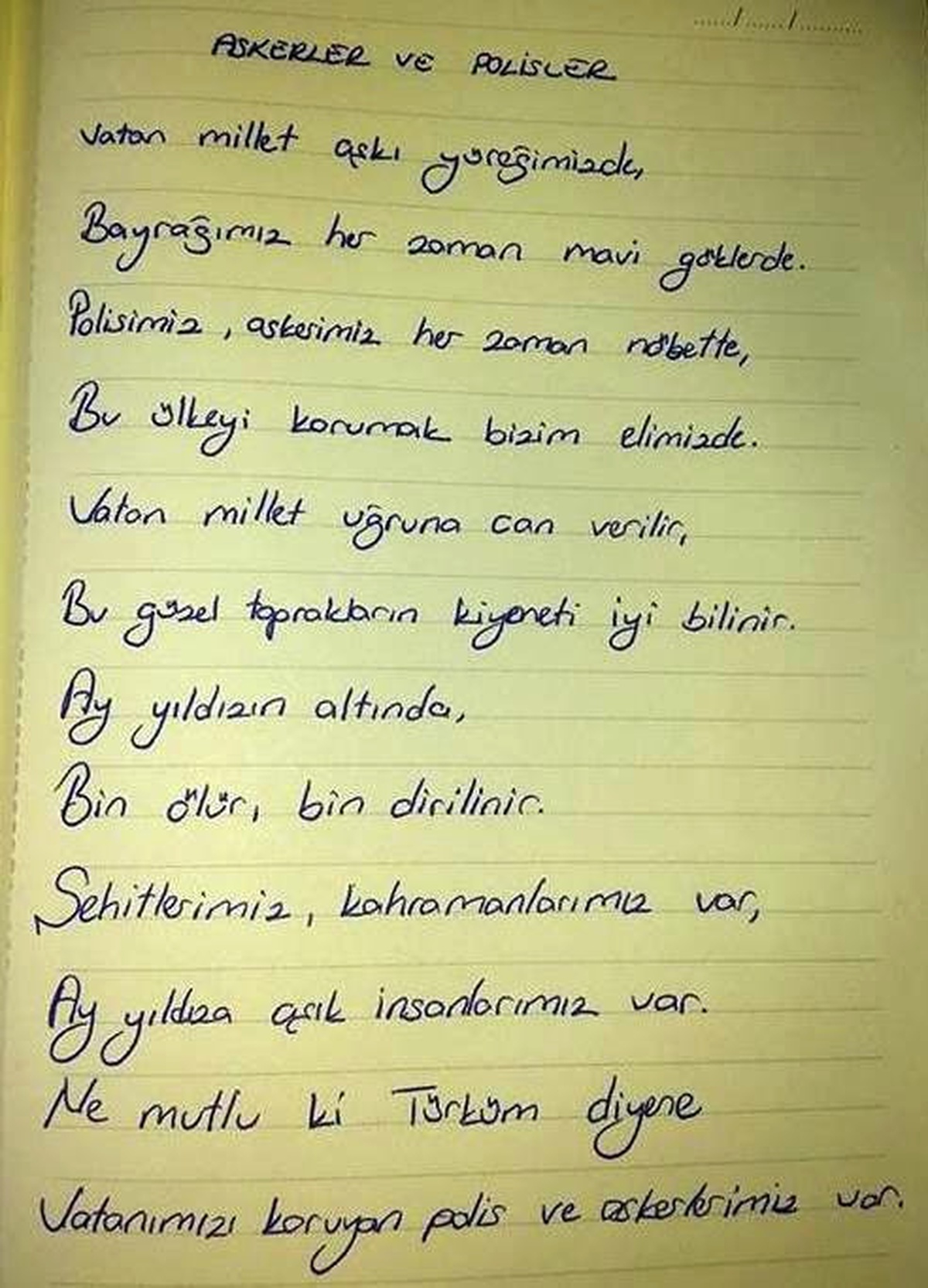 Polis Kızının Fetö Darbe Girişimi Sonrası Yazdığı Şiir Büyük Beğeni Topladı